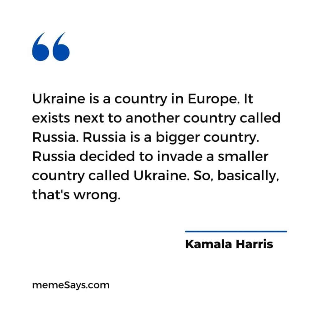 "Ukraine is a country in Europe. It exists next to another country called Russia. Russia is a bigger country. Russia decided to invade a smaller country called Ukraine. So, basically, that's wrong."