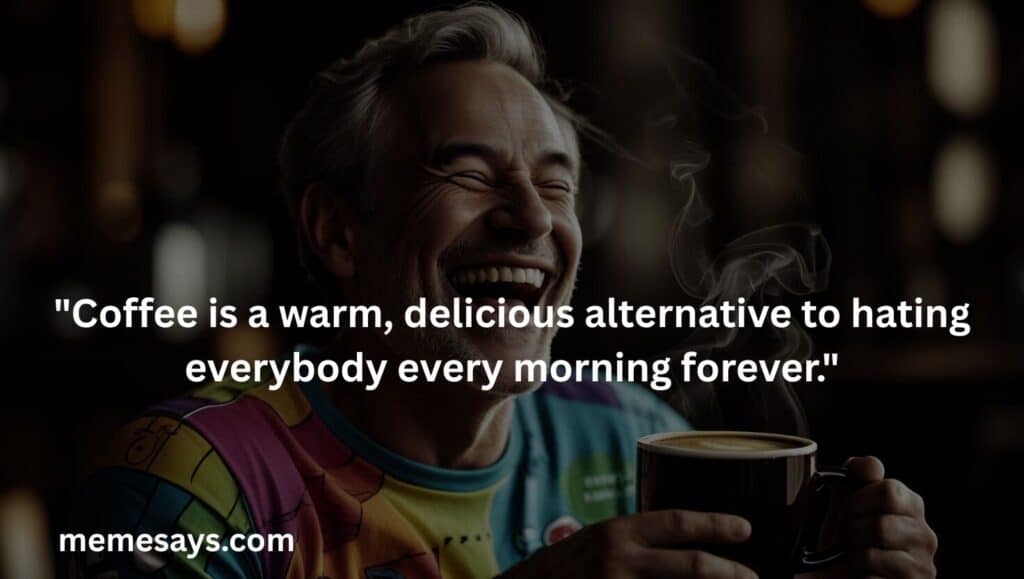 Coffee is a warm, delicious alternative to hating everybody every morning forever.
