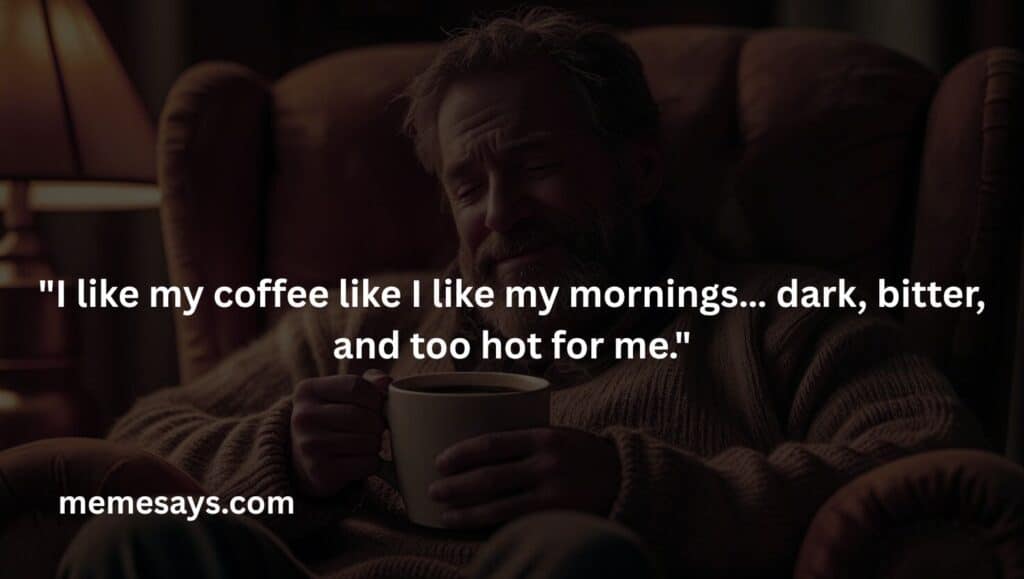I like my coffee like I like my mornings… dark, bitter, and too hot for me.
