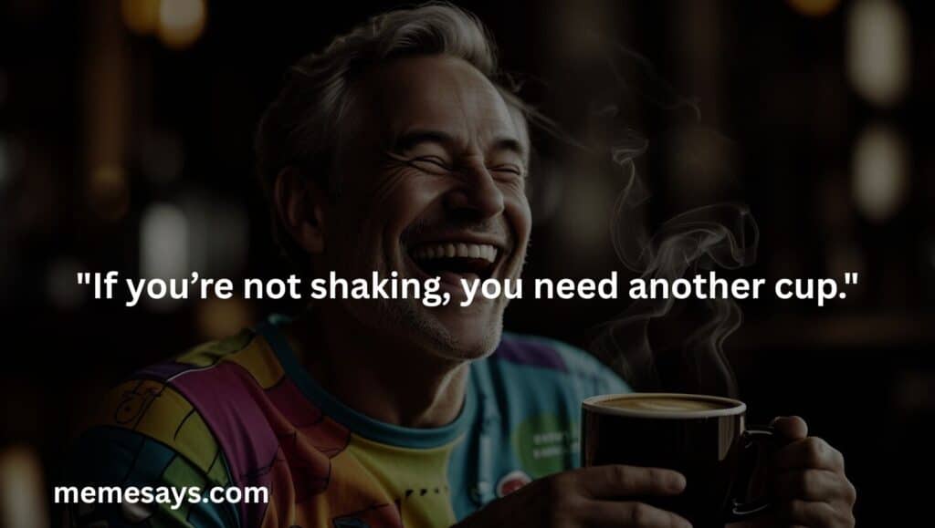 A funny way to say you need another cup of coffee